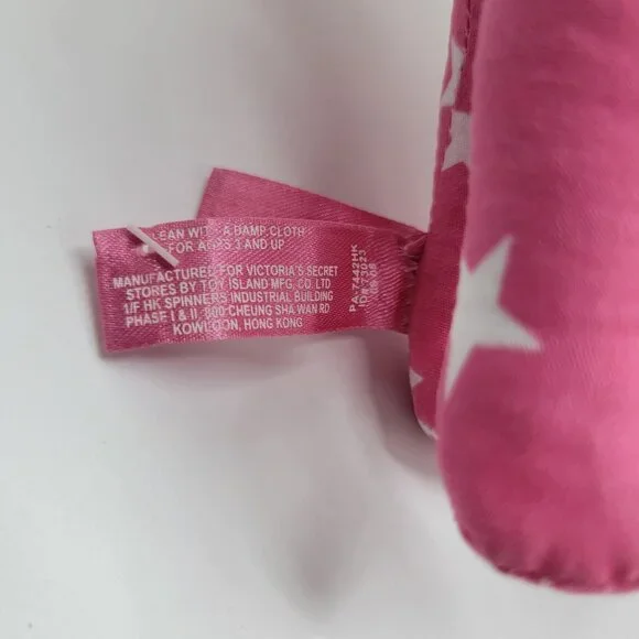 Victorias Secret Pink and Gold Dog Plush Toy Set Of 2 Pink Star & Gold Logo - Picture 11 of 16